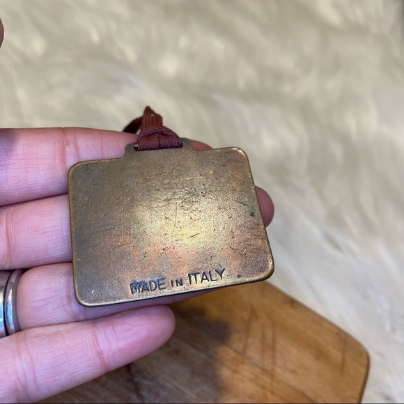 Vintage MICHIGAN Bulldozer Enameled Brass Hanging Ornament Made in Italy - Picture 5 of 6